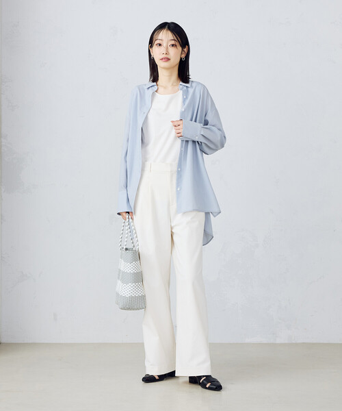 COMME CA MODELS(コムサモデルズ)の「【美しいベーシックパンツ】ワイドシルエット チノパンツ(チノパンツ・レディース・ベージュ/ブラック/ホワイト/ライトグレー・SMALL/MEDIUM/LARGE/X-LARGE/X-SMALL)」の18枚目の写真
