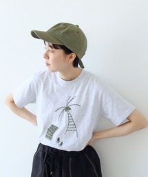 PAR ICI | ヤシの木 ハンドステッチ風Tシャツ(Tシャツ/カットソー)