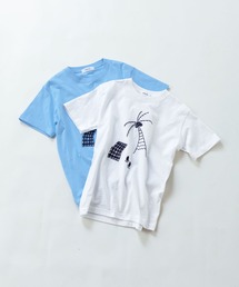 PAR ICI | ヤシの木 ハンドステッチ風Tシャツ(Tシャツ/カットソー)