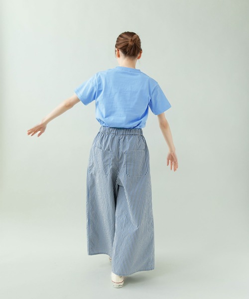 PAR ICI(パーリッシィ)の「ヤシの木 ハンドステッチ風Tシャツ(Tシャツ/カットソー・レディース・ホワイト/サックスブルー/グレー・FREE)」の13枚目の写真