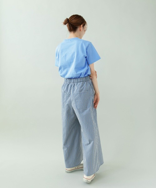 PAR ICI(パーリッシィ)の「ヤシの木 ハンドステッチ風Tシャツ(Tシャツ/カットソー・レディース・ホワイト/サックスブルー/グレー・FREE)」の14枚目の写真