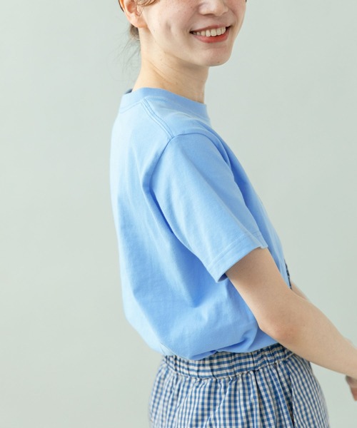 PAR ICI(パーリッシィ)の「ヤシの木 ハンドステッチ風Tシャツ(Tシャツ/カットソー・レディース・ホワイト/サックスブルー/グレー・FREE)」の7枚目の写真