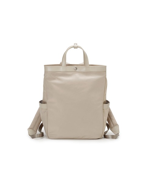Breath TOPKAPI(ブレストプカピ)の「【Breath TOPKAPI】防水ナイロン レザーコンビ PC対応 トート リュック バックパック(バックパック/リュック・レディース・ライトベージュ/ブラック・FREE)」の6枚目の写真