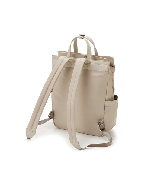 Breath TOPKAPI(ブレストプカピ)の「【Breath TOPKAPI】防水ナイロン レザーコンビ PC対応 トート リュック バックパック(バックパック/リュック・レディース・ライトベージュ/ブラック・FREE)」の8枚目の写真