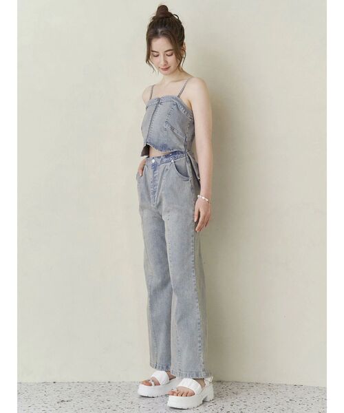 CALNAMUR（カルナムール）の「BACK RIBBON DENIM ALL IN ONE