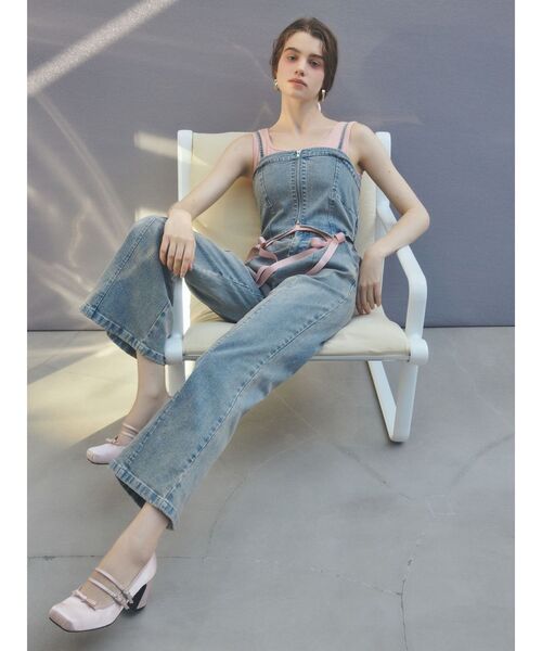お歳暮 BACK RIBBON ONE/バックリボンデニム IN ALL DENIM サロペット・オーバーオール・オールインワン
