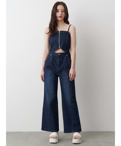 CALNAMUR（カルナムール）の「BACK RIBBON DENIM ALL IN ONE