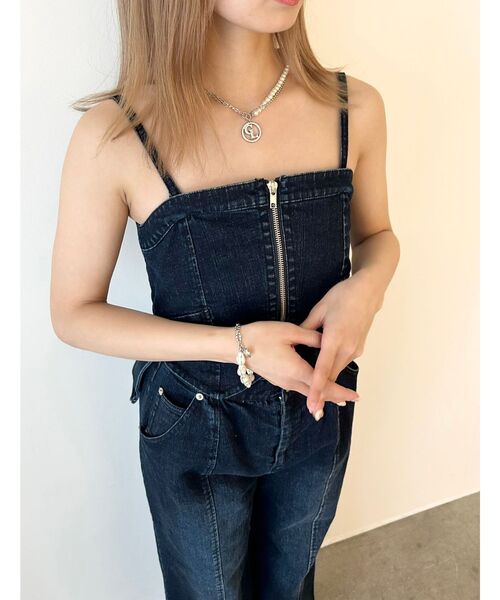 セール】BACK RIBBON DENIM ALL IN ONE/バックリボンデニム