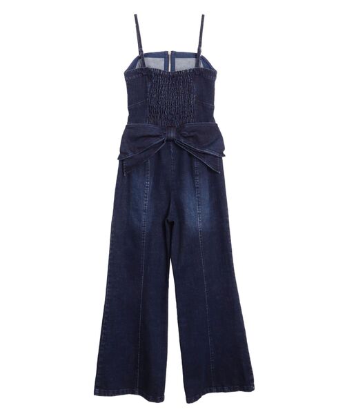 BACK RIBBON DENIM ALL IN ONE/バックリボンデニム