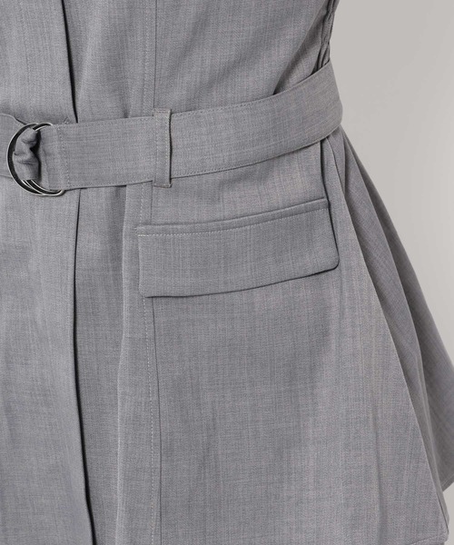 mysty woman(ミスティウーマン)の「【セットアップ着用可】ビスチェレイヤードフレンチスリーブプルオーバー 320390(Tシャツ/カットソー・レディース・アイボリー/チャコールグレー/グレー・FREE)」の17枚目の写真