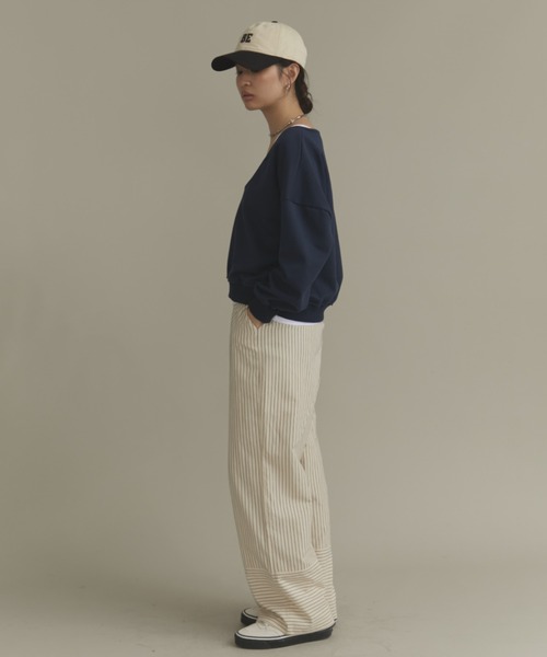 MERLOT(メルロー)の「レイヤードスウェット(スウェット・レディース・ネイビー/グレー/ブラック・FREE)」の14枚目の写真