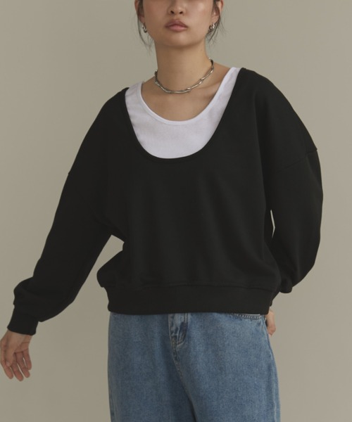 MERLOT(メルロー)の「レイヤードスウェット(スウェット・レディース・ネイビー/グレー/ブラック・FREE)」の20枚目の写真