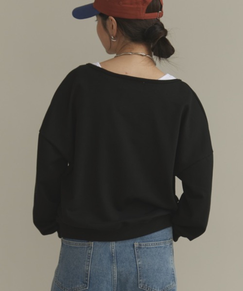 MERLOT(メルロー)の「レイヤードスウェット(スウェット・レディース・ネイビー/グレー/ブラック・FREE)」の22枚目の写真