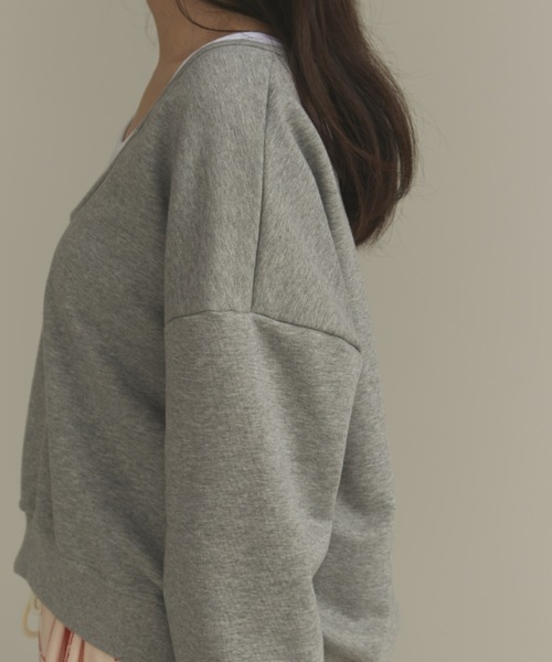 MERLOT(メルロー)の「レイヤードスウェット(スウェット・レディース・ネイビー/グレー/ブラック・FREE)」の11枚目の写真