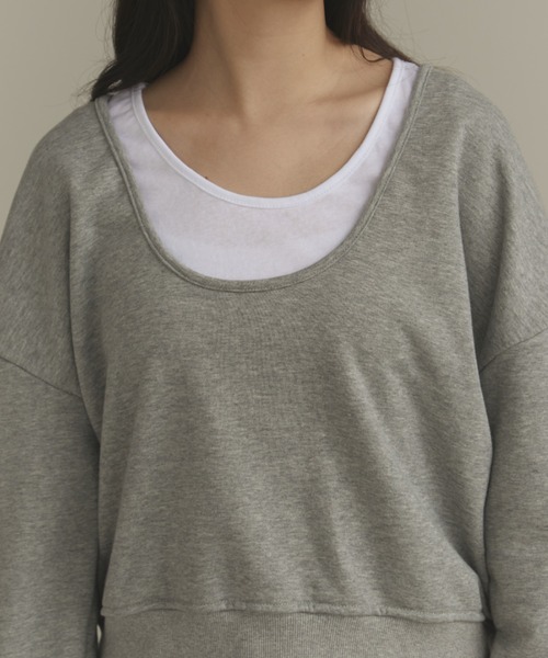MERLOT(メルロー)の「レイヤードスウェット(スウェット・レディース・ネイビー/グレー/ブラック・FREE)」の10枚目の写真
