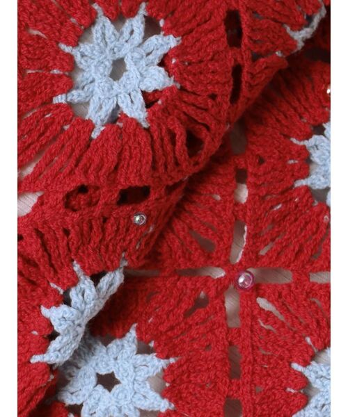 Ungrid(アングリッド)の「ビーズコンビニットカーデ(カーディガン/ボレロ・レディース・チャコールグレー/レッド・FREE)」の6枚目の写真