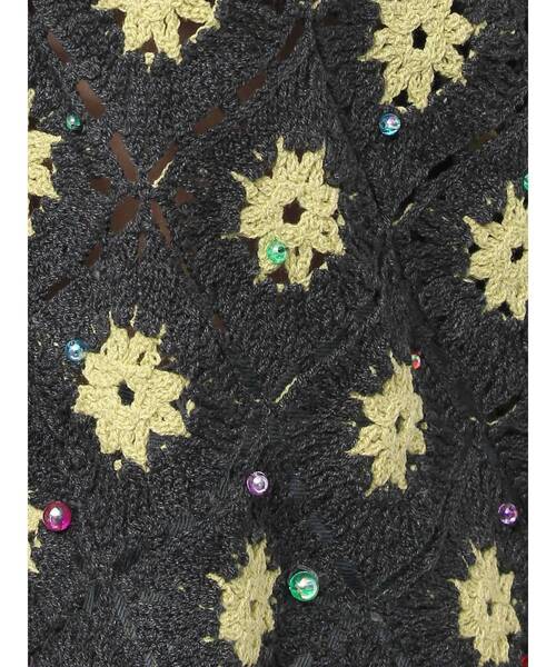 Ungrid(アングリッド)の「ビーズコンビニットカーデ(カーディガン/ボレロ・レディース・チャコールグレー/レッド・FREE)」の4枚目の写真