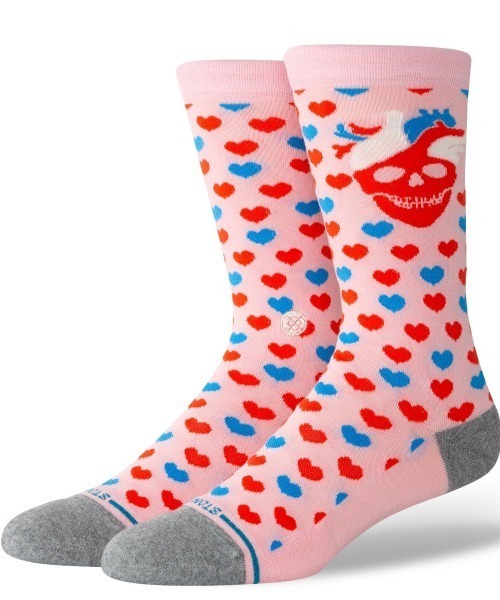 STANCE(スタンス)の「STANCE/スタンス ソックス HEARTED CREW STRANGE LOVE(ストレンジラブ)コラボレーションモデル A545A25HEA(ソックス/靴下・メンズ・ピンク・M/L)」の1枚目の写真