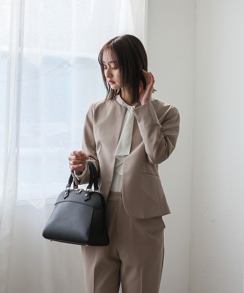 VitaFelice（ヴィータフェリーチェ）の「ラウンドファスナー本革2wayハンドバッグ（ハンドバッグ・レディース・ライトグレー/ブラック/ダークグレー・FREE）」の20枚目の写真