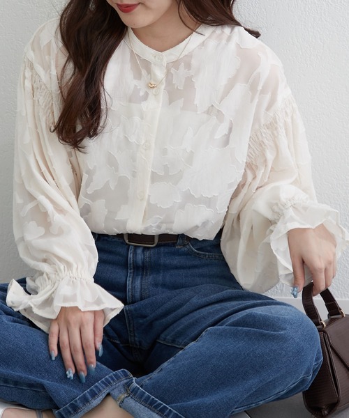 continuer de NICE CLAUP(コンティニューデナイスクラップ)の「【お呼ばれにも】大人ジャガード前後2WAYブラウス(シャツ/ブラウス・レディース・ブラック/ベージュ/オフホワイト・FREE)」の10枚目の写真