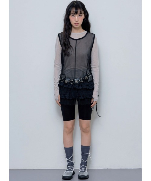 FANCY CLUB(ファンシークラブ)の「A'GEM/9 × .kom 『 FANCY CLUB/ファンシークラブ』 DOT LAYERED DRESS/ドットレイヤードドレス(チュニック・レディース・ブラック/ホワイト・FREE)」の12枚目の写真