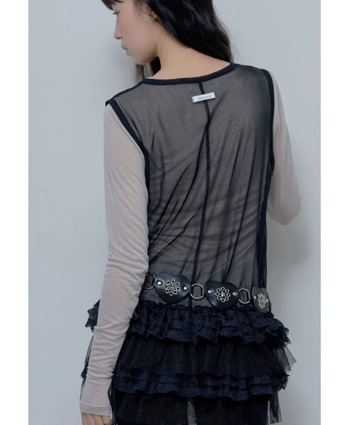 FANCY CLUB(ファンシークラブ)の「A'GEM/9 × .kom 『 FANCY CLUB/ファンシークラブ』 DOT LAYERED DRESS/ドットレイヤードドレス(チュニック・レディース・ブラック/ホワイト・FREE)」の10枚目の写真