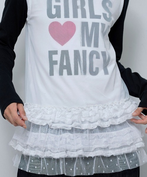 FANCY CLUB(ファンシークラブ)の「A'GEM/9 × .kom 『 FANCY CLUB/ファンシークラブ』 DOT LAYERED DRESS/ドットレイヤードドレス(チュニック・レディース・ブラック/ホワイト・FREE)」の4枚目の写真