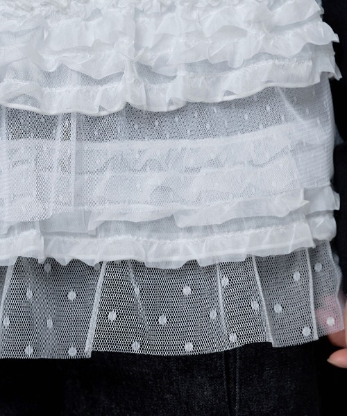 FANCY CLUB(ファンシークラブ)の「A'GEM/9 × .kom 『 FANCY CLUB/ファンシークラブ』 DOT LAYERED DRESS/ドットレイヤードドレス(チュニック・レディース・ブラック/ホワイト・FREE)」の3枚目の写真