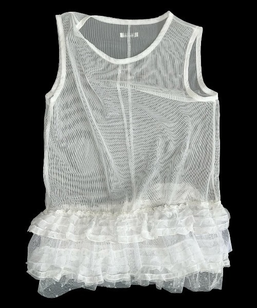 FANCY CLUB(ファンシークラブ)の「A'GEM/9 × .kom 『 FANCY CLUB/ファンシークラブ』 DOT LAYERED DRESS/ドットレイヤードドレス(チュニック・レディース・ブラック/ホワイト・FREE)」の16枚目の写真