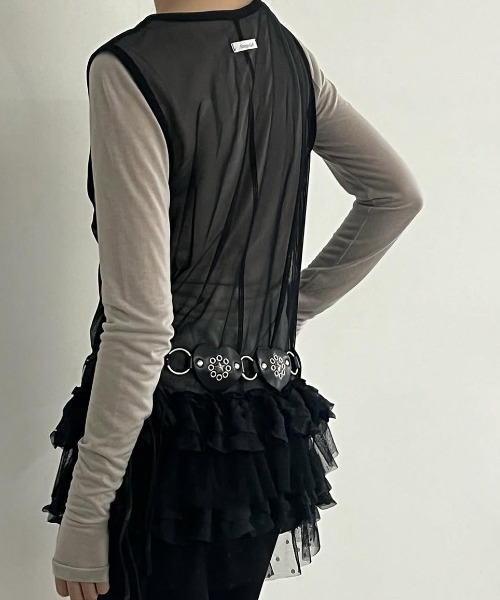FANCY CLUB(ファンシークラブ)の「A'GEM/9 × .kom 『 FANCY CLUB/ファンシークラブ』 DOT LAYERED DRESS/ドットレイヤードドレス(チュニック・レディース・ブラック/ホワイト・FREE)」の11枚目の写真
