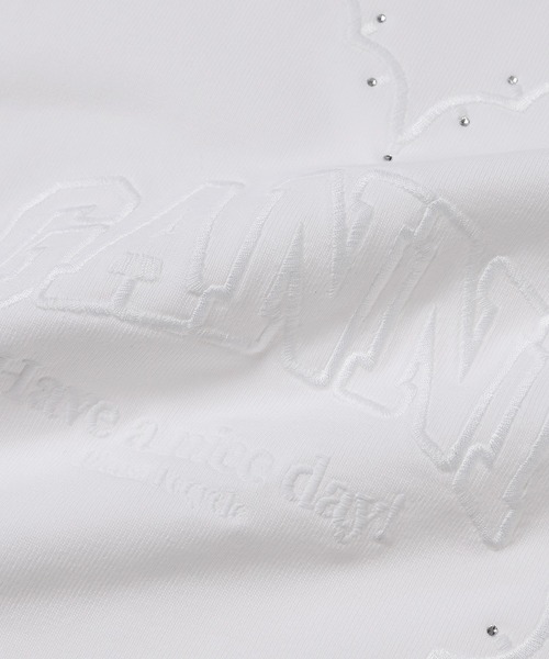 GANNI（ガニー）の「Heavy Cotton Drop Shoulder Heart T-shirt（Tシャツ/カットソー・レディース・ホワイト系その他・XS/S/M）」の4枚目の写真