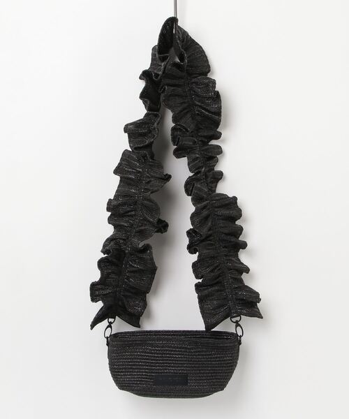 FREAK'S STORE(フリークスストア)の「HELOYSE/エロイーズ angel shoulder raffia/エンジェル ショルダー ラフィア(ハンドバッグ・レディース・ベージュ/ブラック・ONE SIZE)」の2枚目の写真