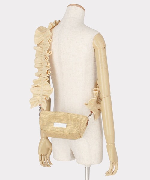 FREAK'S STORE(フリークスストア)の「HELOYSE/エロイーズ angel shoulder raffia/エンジェル ショルダー ラフィア(ハンドバッグ・レディース・ベージュ/ブラック・ONE SIZE)」の10枚目の写真