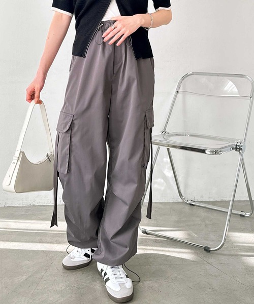 セール】《FIRSTMOODコラボ》ルーズシルエットサイドリボンカーゴ