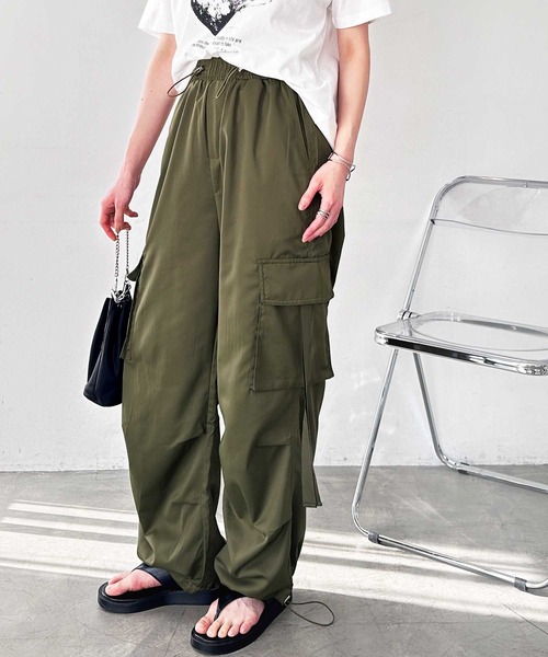 セール】《FIRSTMOODコラボ》ルーズシルエットサイドリボンカーゴ