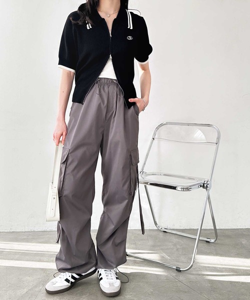 FIRST MOOD(ファーストムード)の「《FIRSTMOODコラボ》ルーズシルエットサイドリボンカーゴパンツ(カーゴパンツ・レディース・グレー/ブラック/カーキ・MEDIUM/LARGE)」の12枚目の写真