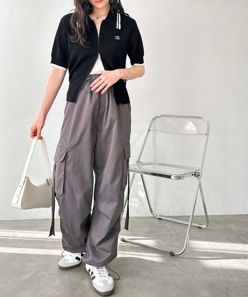 FIRST MOOD(ファーストムード)の「《FIRSTMOODコラボ》ルーズシルエットサイドリボンカーゴパンツ(カーゴパンツ・レディース・グレー/ブラック/カーキ・MEDIUM/LARGE)」の13枚目の写真