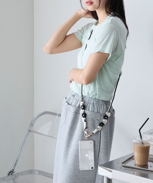 forksy.】マクラメ編み フラワー スマホストラップ forksy.│MONO-MART