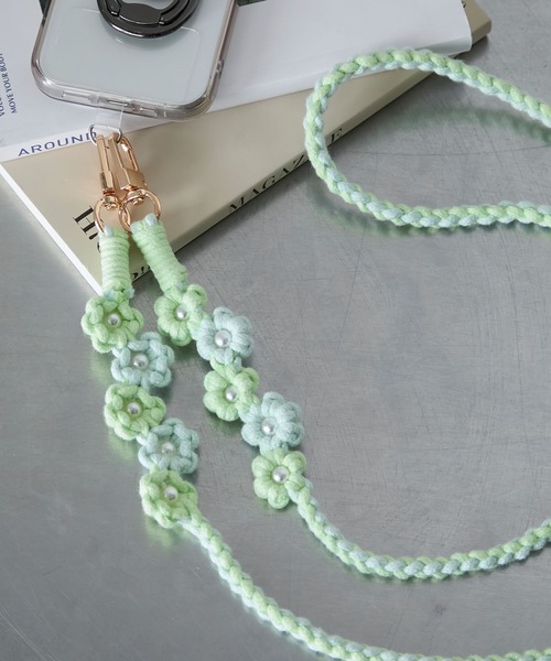 forksy.】マクラメ編み フラワー スマホストラップ forksy.│MONO-MART