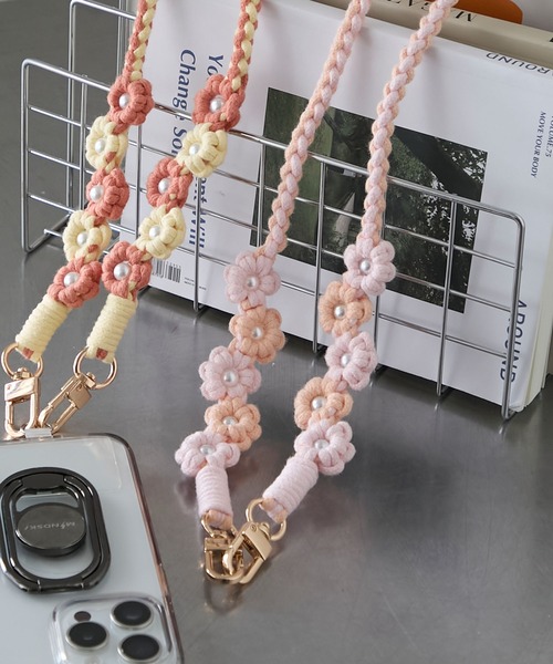 forksy.】マクラメ編み フラワー スマホストラップ forksy.│MONO-MART