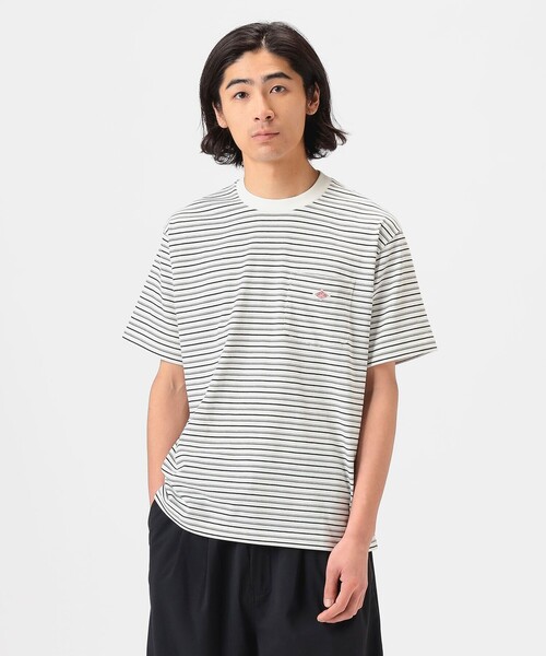 DANTON（ダントン）の「DANTON / SHORT SLEEVE POCKET T-SHIRT STRIPE（Tシャツ/カットソー・メンズ・ブラック/アイボリー/ネイビー・SMALL/MEDIUM/LARGE/X-LARGE）」の4枚目の写真