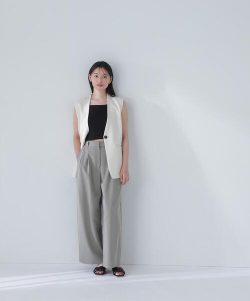NATURAL BEAUTY BASIC(ナチュラルビューティーベーシック)の「◇クロップドニットキャミビスチェ(キャミソール・レディース・ベージュ/ブラック/オフホワイト・FREE)」の6枚目の写真