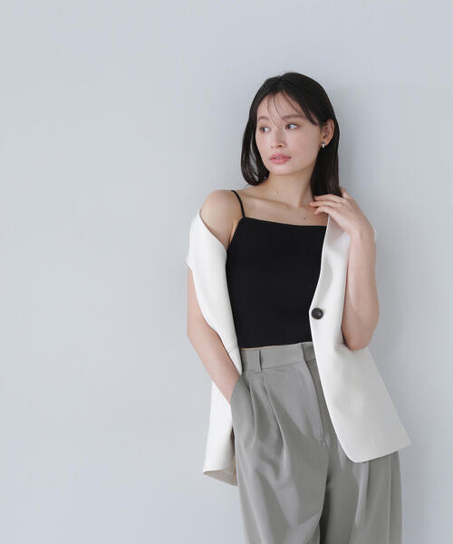 【新品】moose's ホワイト ニットキャミソール ショッピングゴー shoppinggo 夏新作 ニットキャミソール ニット