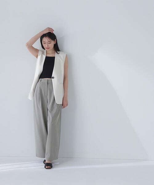 NATURAL BEAUTY BASIC(ナチュラルビューティーベーシック)の「◇クロップドニットキャミビスチェ(キャミソール・レディース・ベージュ/ブラック/オフホワイト・FREE)」の8枚目の写真