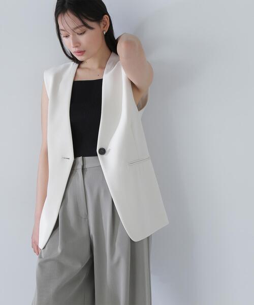 NATURAL BEAUTY BASIC(ナチュラルビューティーベーシック)の「◇クロップドニットキャミビスチェ(キャミソール・レディース・ベージュ/ブラック/オフホワイト・FREE)」の9枚目の写真