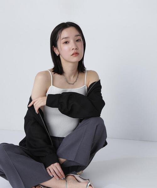 NATURAL BEAUTY BASIC(ナチュラルビューティーベーシック)の「◇クロップドニットキャミビスチェ(キャミソール・レディース・ベージュ/ブラック/オフホワイト・FREE)」の16枚目の写真