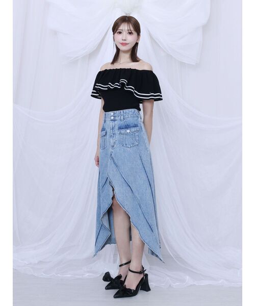 EATME（イートミー）の「オフショルダーニットTOP（ニット/セーター・レディース・レッド/オフホワイト/ブラック・FREE）」の8枚目の写真