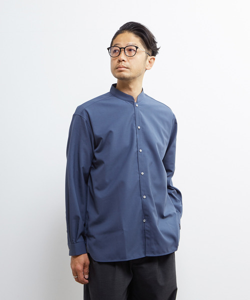 MEN'S MELROSE(メンズメルローズ)の「TWトロピカルスタンドカラーオーバーシャツ(シャツ/ブラウス・メンズ・ネイビー/カーキ/ライトグレー・2/4/3)」の4枚目の写真