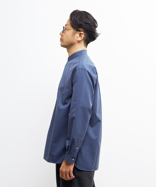 MEN'S MELROSE(メンズメルローズ)の「TWトロピカルスタンドカラーオーバーシャツ(シャツ/ブラウス・メンズ・ネイビー/カーキ/ライトグレー・2/4/3)」の5枚目の写真