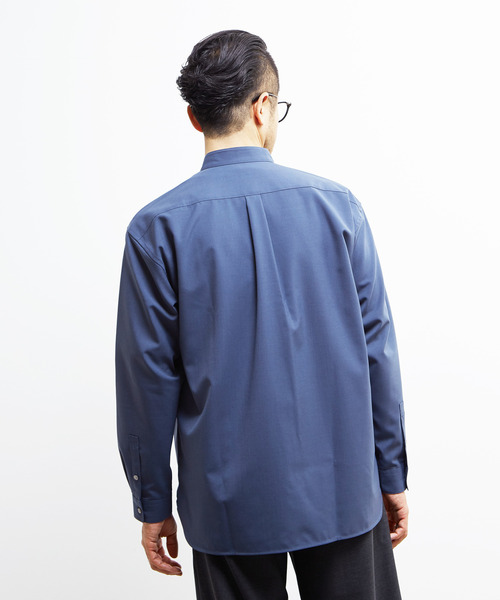 MEN'S MELROSE(メンズメルローズ)の「TWトロピカルスタンドカラーオーバーシャツ(シャツ/ブラウス・メンズ・ネイビー/カーキ/ライトグレー・2/4/3)」の6枚目の写真